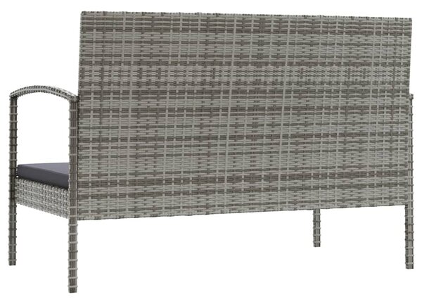 16 részes szürke polyrattan kerti ülőgarnitúra párnákkal
