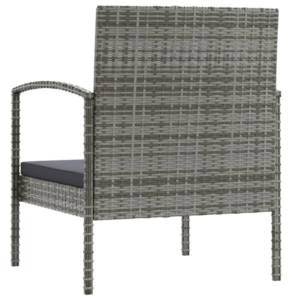 8 részes szürke polyrattan kerti bútorszett párnákkal