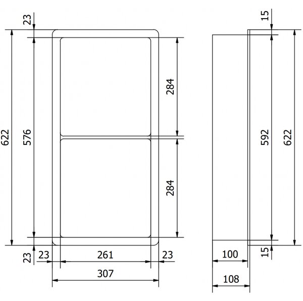 Mexen X-Wall-K konglomerát fali polc 62,2 x 30,7 cm, fehér - 1900623010