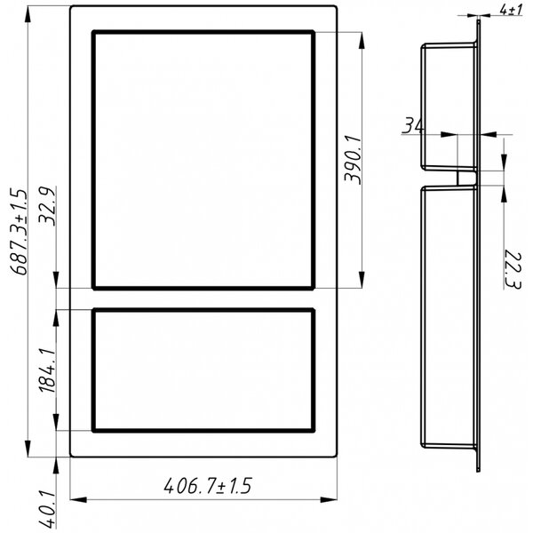 Mexen X-Wall-S SMC peremes fali polc 68,6 x 40,7 cm, fehér - 1901694109