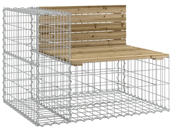 Tömör impergnált fenyőfa gabion kerti pad 92x71x65,5 cm