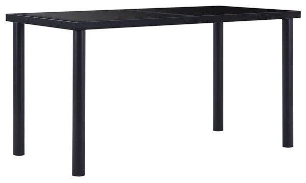 Fekete edzett üveg étkezőasztal 140 x 70 x 75 cm