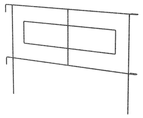 Moduláris, leszúrható fém kerti kis kerítés, négyszögletes