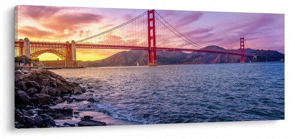 Kép a hídról napnyugtakor (120x50 cm)
