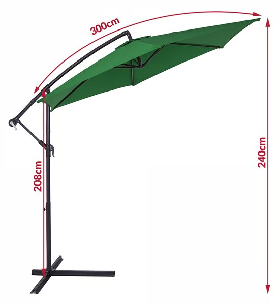Deuba Kerti napernyő Ø300 cm - zöld