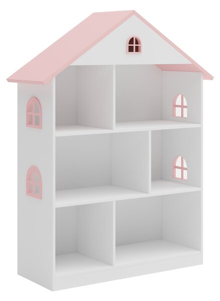 Gyerekpolc Vipsali 107x83x30 cm fehér/rózsaszín [en.casa]
