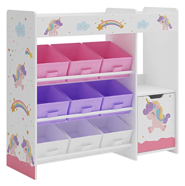 Gyerekpolc Søndreland 80x90x30 cm unikornis mintával [en.casa]