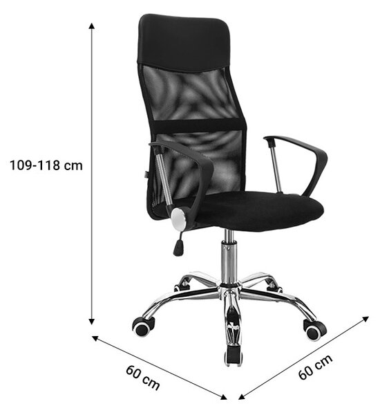 Irodai bútor szett 2 db, Gloryn, Pako World, fekete, 80x37x123 cm, íróasztal és irodai szék