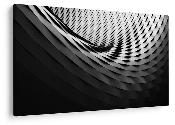 Absztrakt kép - fekete-fehér spirál (90x60 cm)