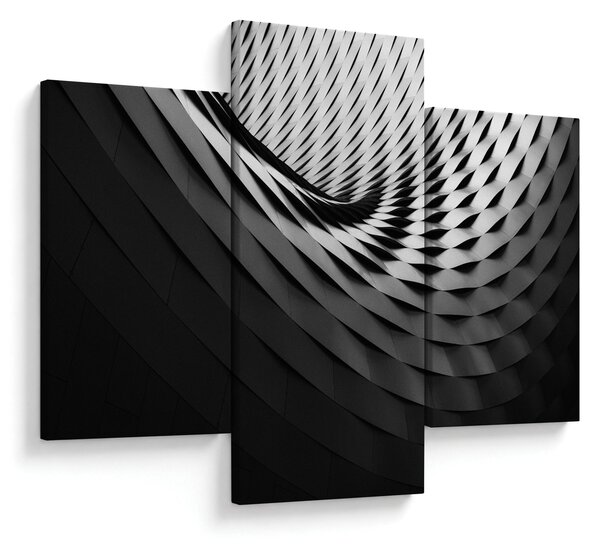 Absztrakt kép - fekete-fehér spirál (90x60 cm)