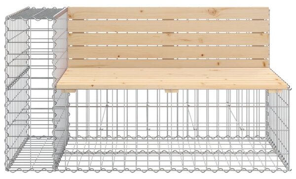 Tömör fenyőfa gabion kerti pad 244x71x65,5 cm