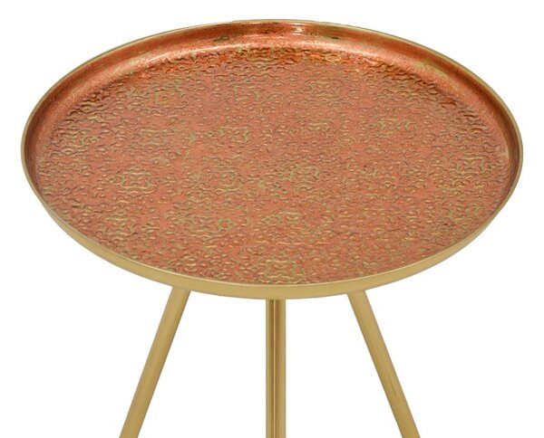 Oldalsó asztalka Jacksie, bronz arany fém, 46x46x48 cm