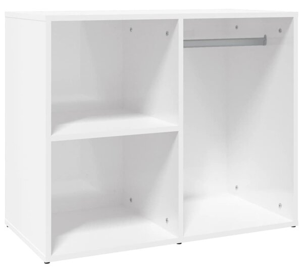 Magasfényű fehér szerelt fa pipereszekrény 80 x 40 x 65 cm