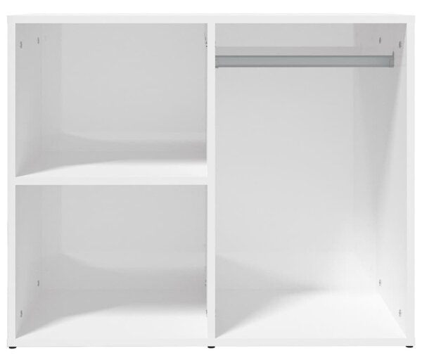 Magasfényű fehér szerelt fa pipereszekrény 80 x 40 x 65 cm