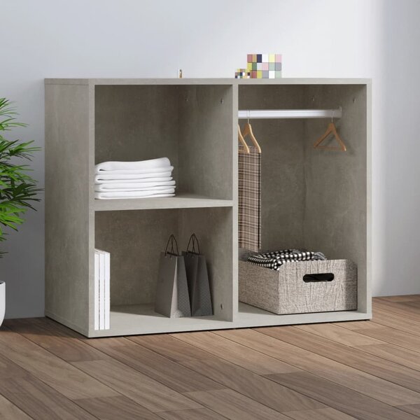 Betonszürke szerelt fa pipereszekrény 80 x 40 x 65 cm