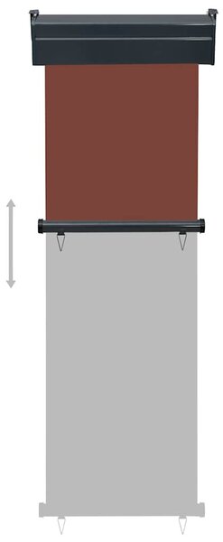 Barna oldalsó terasznapellenző 65 x 250 cm