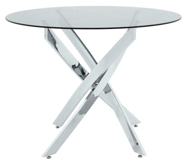 Set masa si scaune dining, 5 buc, Ezra Antoro, Transparent, 100x100x75 cm