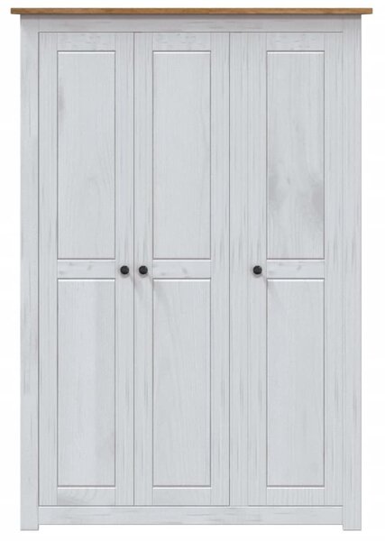 Fehér háromajtós panamafenyő ruhásszekrény 118 x 50 x 171,5 cm