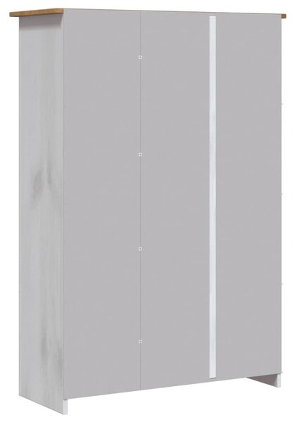 Fehér háromajtós panamafenyő ruhásszekrény 118 x 50 x 171,5 cm