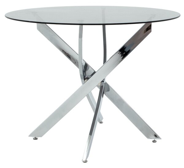 Set masa si scaune dining, 5 buc, Ezra Antoro, Transparent, 100x100x75 cm