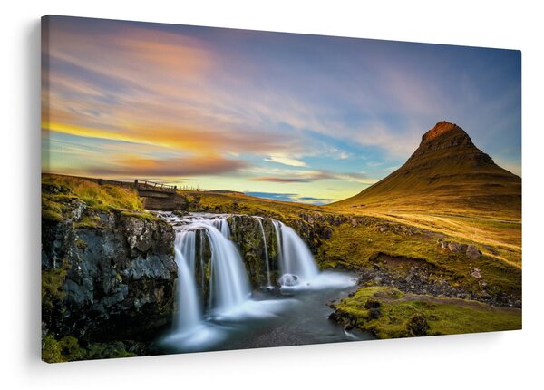 Kép a hegyekről és vízesésekről Izlandon (90x60 cm)