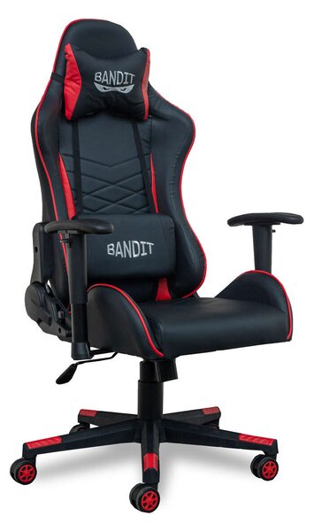 Bandit Inferno Gamer szék nyak-és derékpárnával - fekete-piros