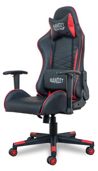 Bandit Inferno Gamer szék nyak-és derékpárnával - fekete-piros