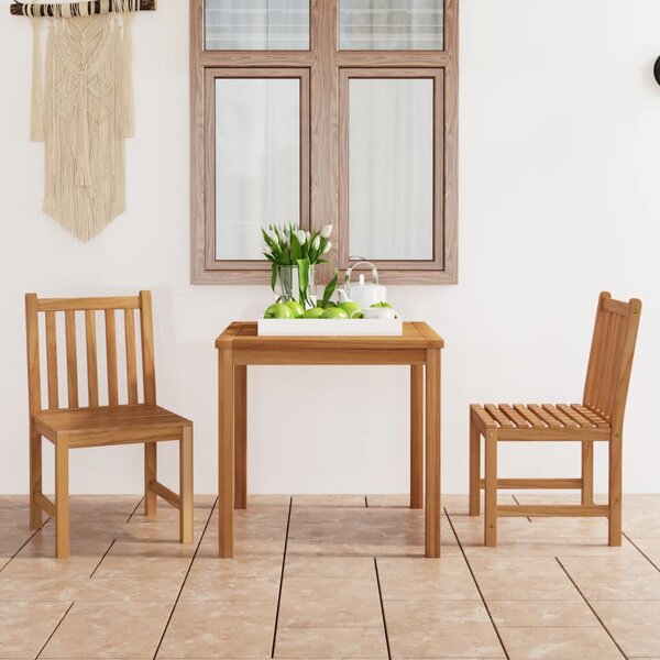 VidaXL 3 részes tömör tíkfa kerti étkezőgarnitúra