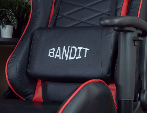 Bandit Inferno Gamer szék nyak-és derékpárnával - fekete-piros