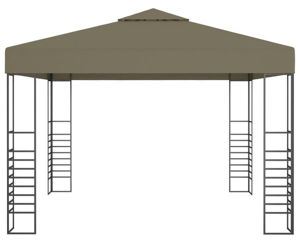 Tópszínű kerti pavilon LED fényfüzérrel 3 x 3 m