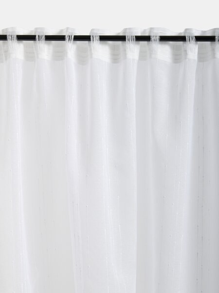 Sinsay - Zsákvászon függöny szalaggal jacquard mintával - fehér