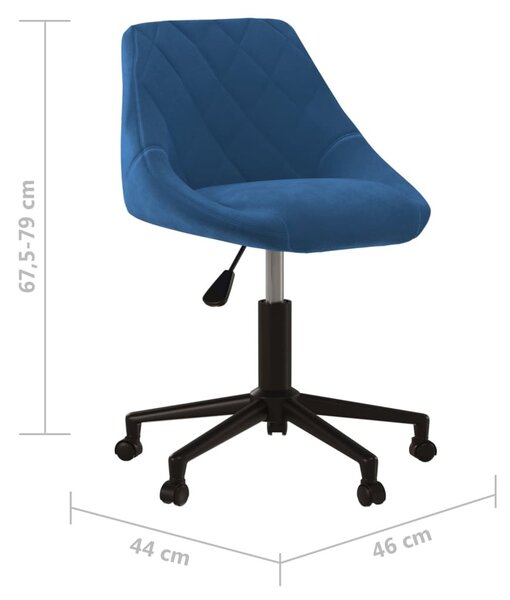 Kék bársony forgó irodaszék