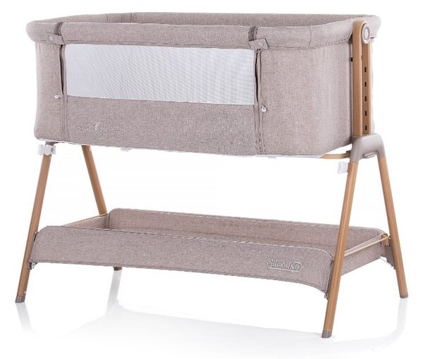 Chipolino Sweet Dreams szülői ágyhoz csatlakoztatható kiságy - mocca/wood 2021