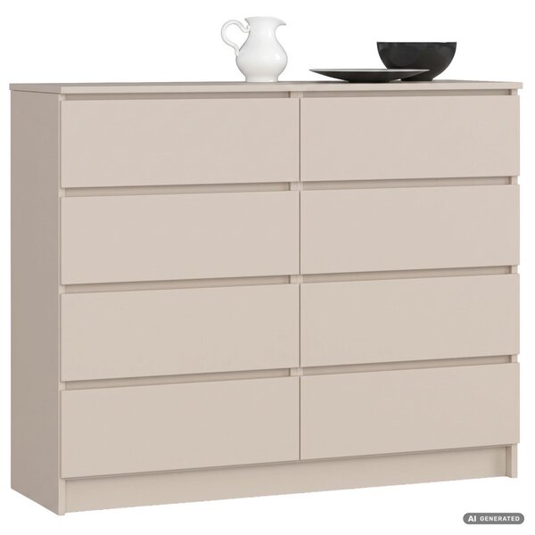 AKORD Furniture Factory CLP K120 Komód Laminált Kaszmír 8 Fiókos