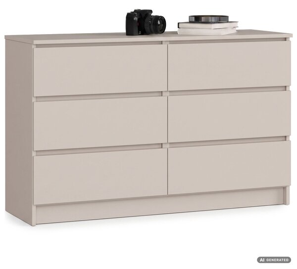 AKORD CLP K120 Komód Laminált Lap Kasmír 6 Fiókos