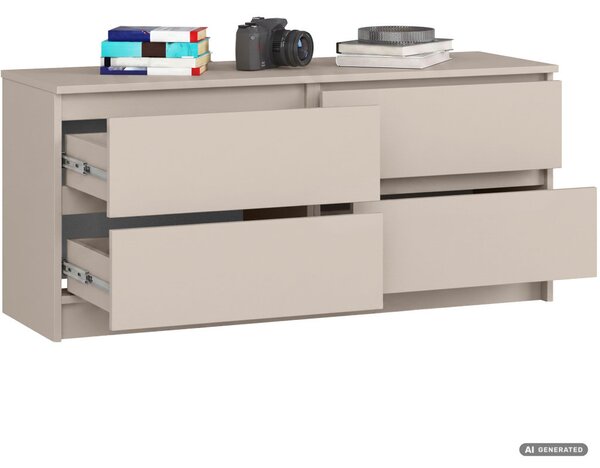AKORD Furniture Factory CLP K120 Komód Laminált Lap Kasmír 4 Fiókos