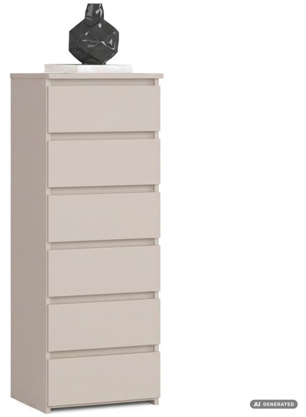 AKORD CLP CL6 Komód Laminált Kaszmír Matt 6 Fiókos