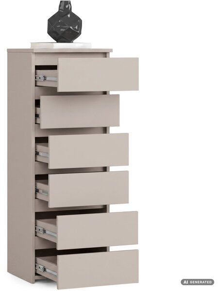 AKORD CLP CL6 Komód Laminált Kaszmír Matt 6 Fiókos