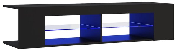 Fekete TV-szekrény LED-lámpákkal 135 x 39 x 30 cm