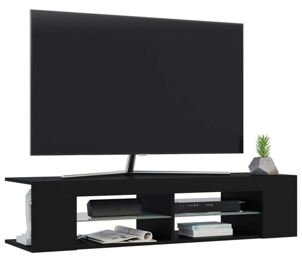 Fekete TV-szekrény LED-lámpákkal 135 x 39 x 30 cm