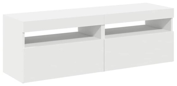 2 db fehér TV-szekrény LED-lámpákkal 60 x 35 x 40 cm