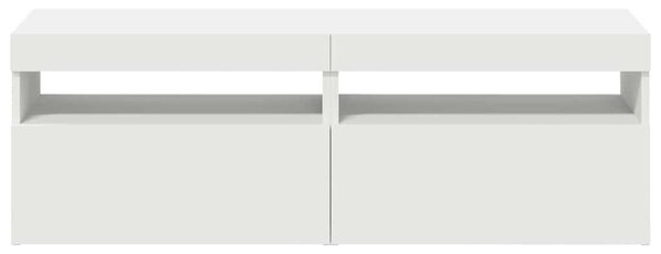 2 db fehér TV-szekrény LED-lámpákkal 60 x 35 x 40 cm