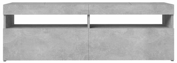 Betonszürke TV-szekrény LED-lámpákkal 120 x 35 x 40 cm
