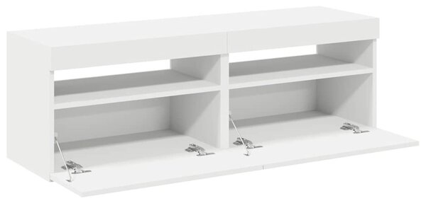 2 db fehér TV-szekrény LED-lámpákkal 60 x 35 x 40 cm