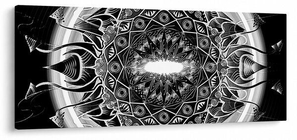 Fekete-fehér díszek képe (120x50 cm)