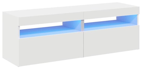 2 db fehér TV-szekrény LED-lámpákkal 60 x 35 x 40 cm