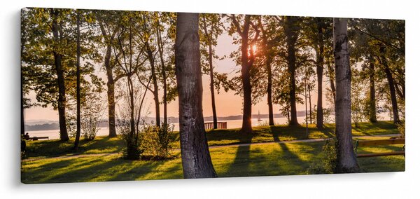 Fák a tó mellett képe (120x50 cm)