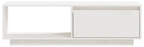 Fehér tömör fenyőfa TV-szekrény 110 x 30 x 33,5 cm