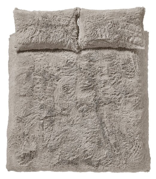 Barna kétszemélyes mikroplüss ágyneműhuzat 200x200 cm Cuddly – Catherine Lansfield