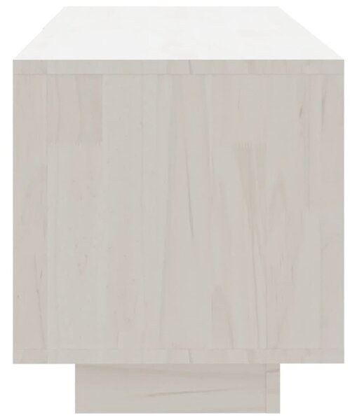 Fehér tömör fenyőfa TV-szekrény 110 x 30 x 33,5 cm